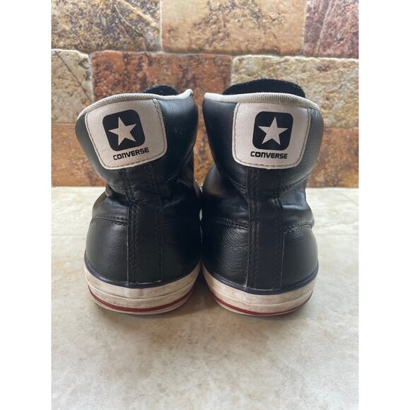 Converse CONS High Top Leather Sneakers Black White Men’s 12 Women’s 14 - Picture 4 of 11